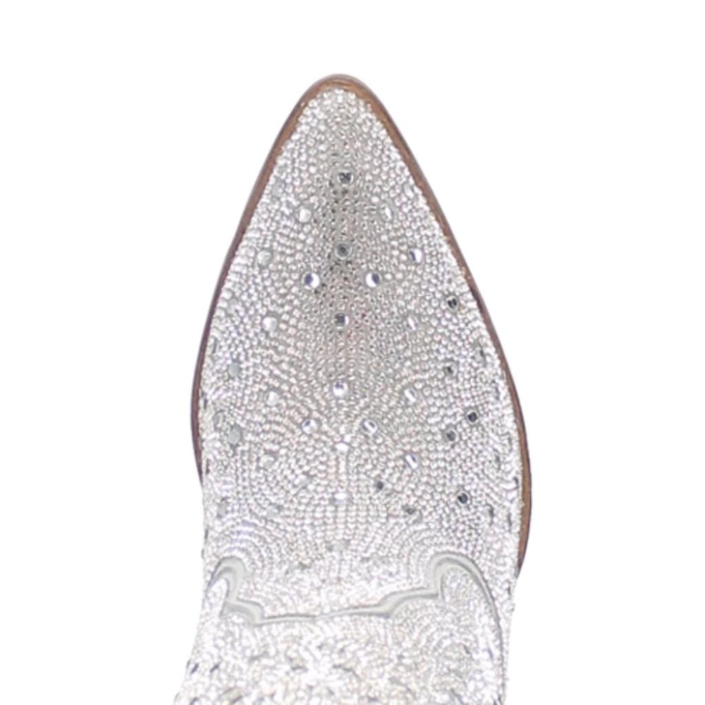 Dingo Neon Moon Leather Booties Silver Rhinestone Western Boots Size 9 NIB - Picture 7 of 12